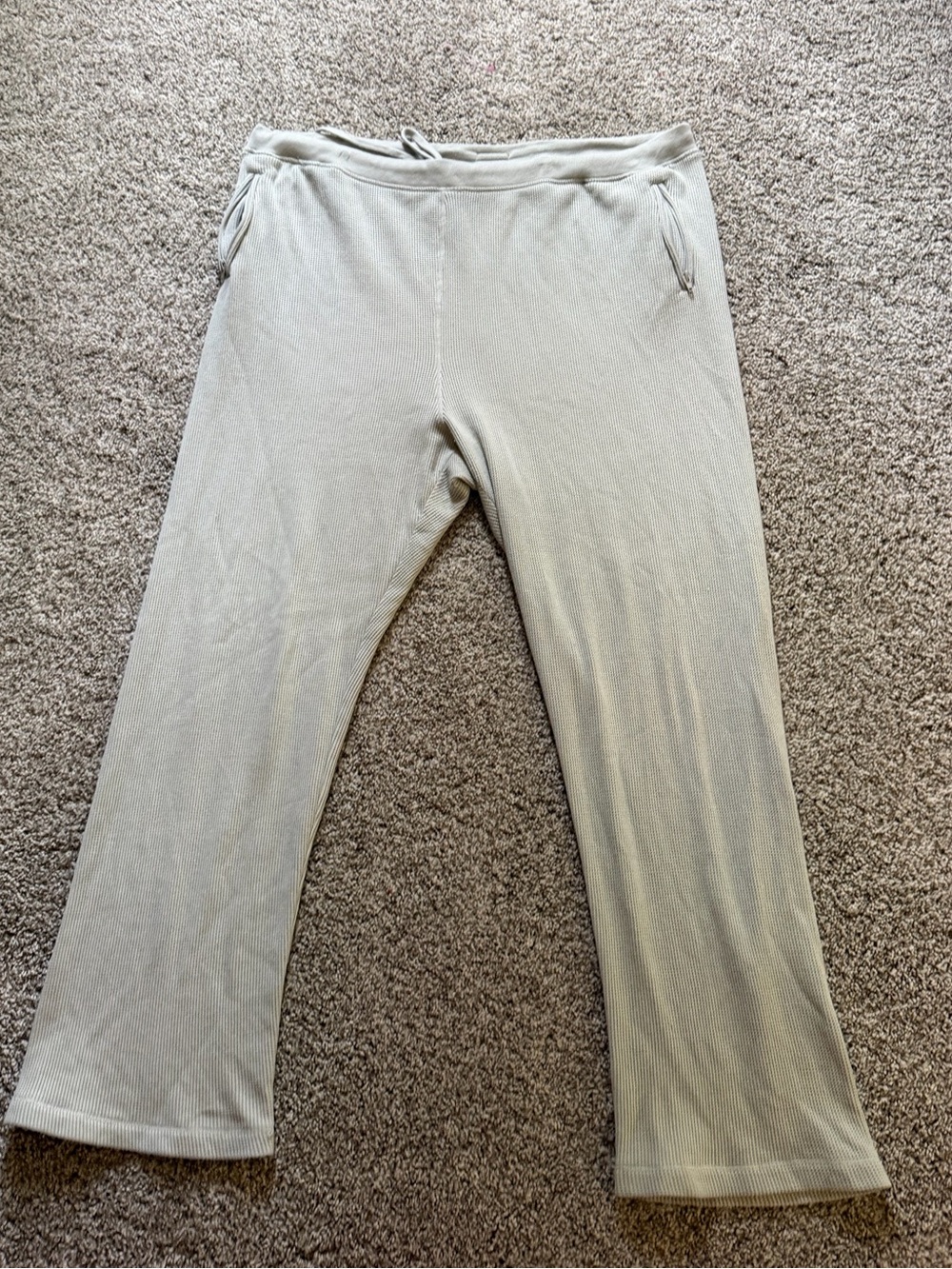 Woman’s safe green/ Cream Lounge Pants - Comfortable Everyday Bottoms